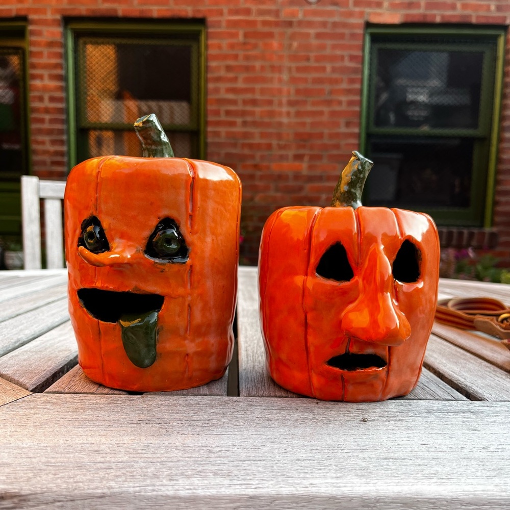Vintage Halloween Face Pumpkin JOL Ceramic Sculptures price is each